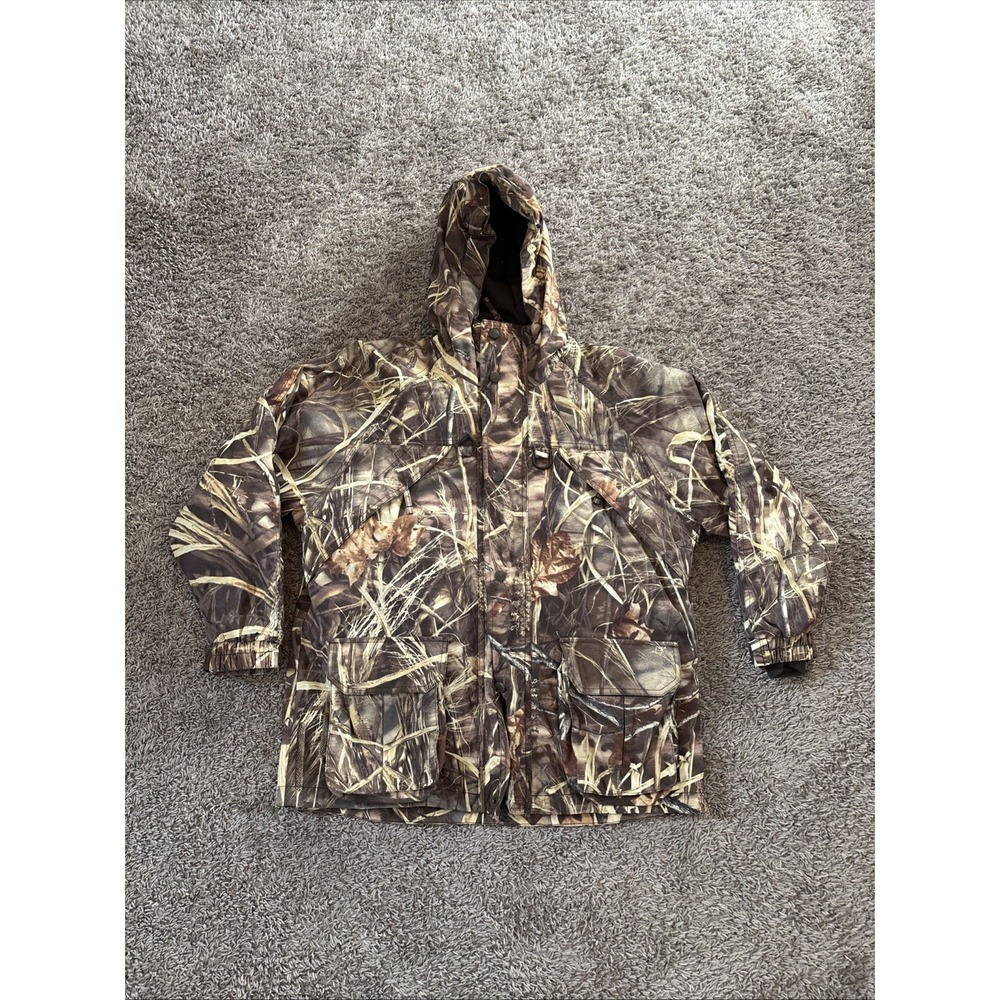 CABELAS 3 In 1 Advantage Wetlands Camo  Hunting Jacket Double Heavy Large Kids L